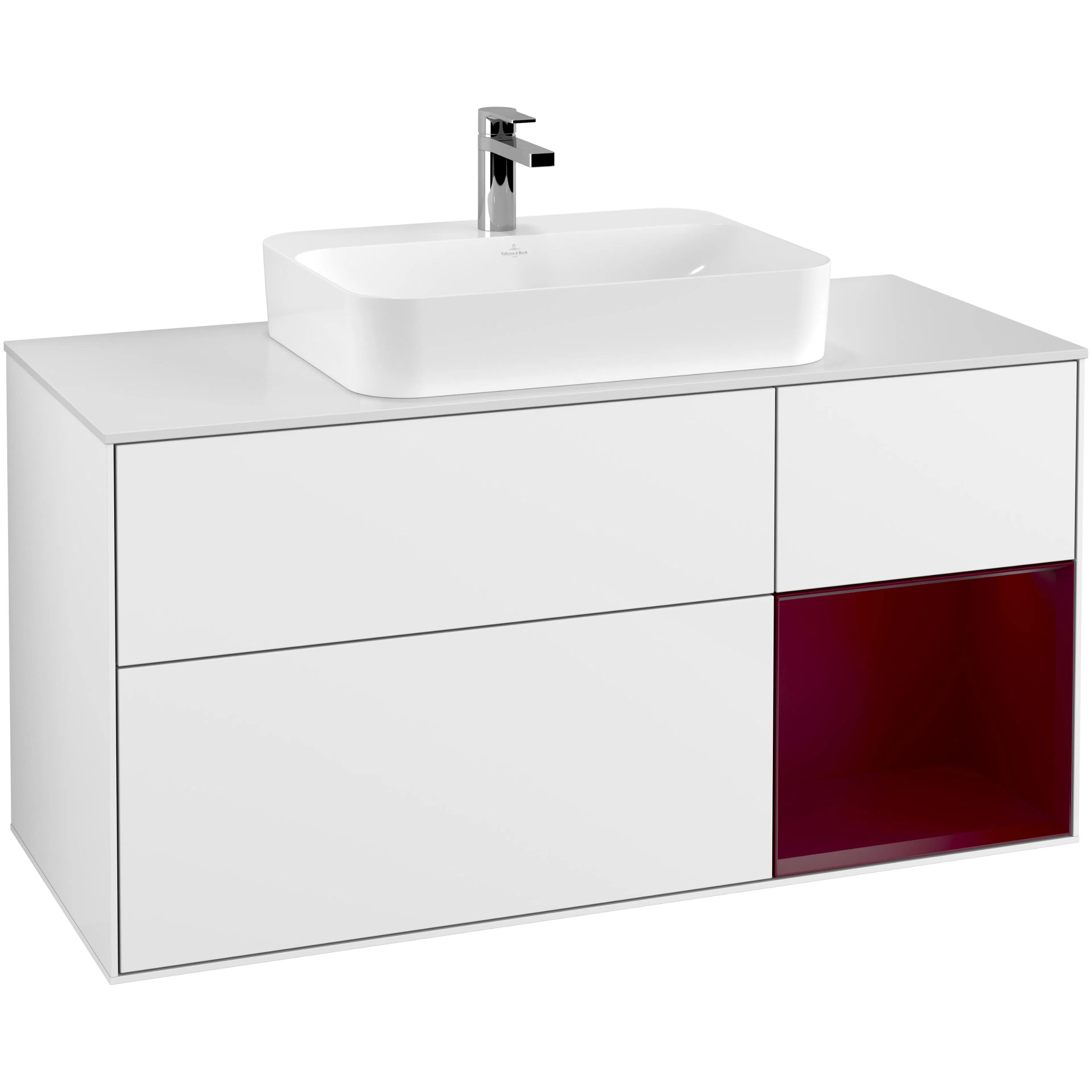 Tvättställsskåp Villeroy & Boch Finion med 3 Lådor Hylla och Bänkskiva för Ytmonterat Tvättställ