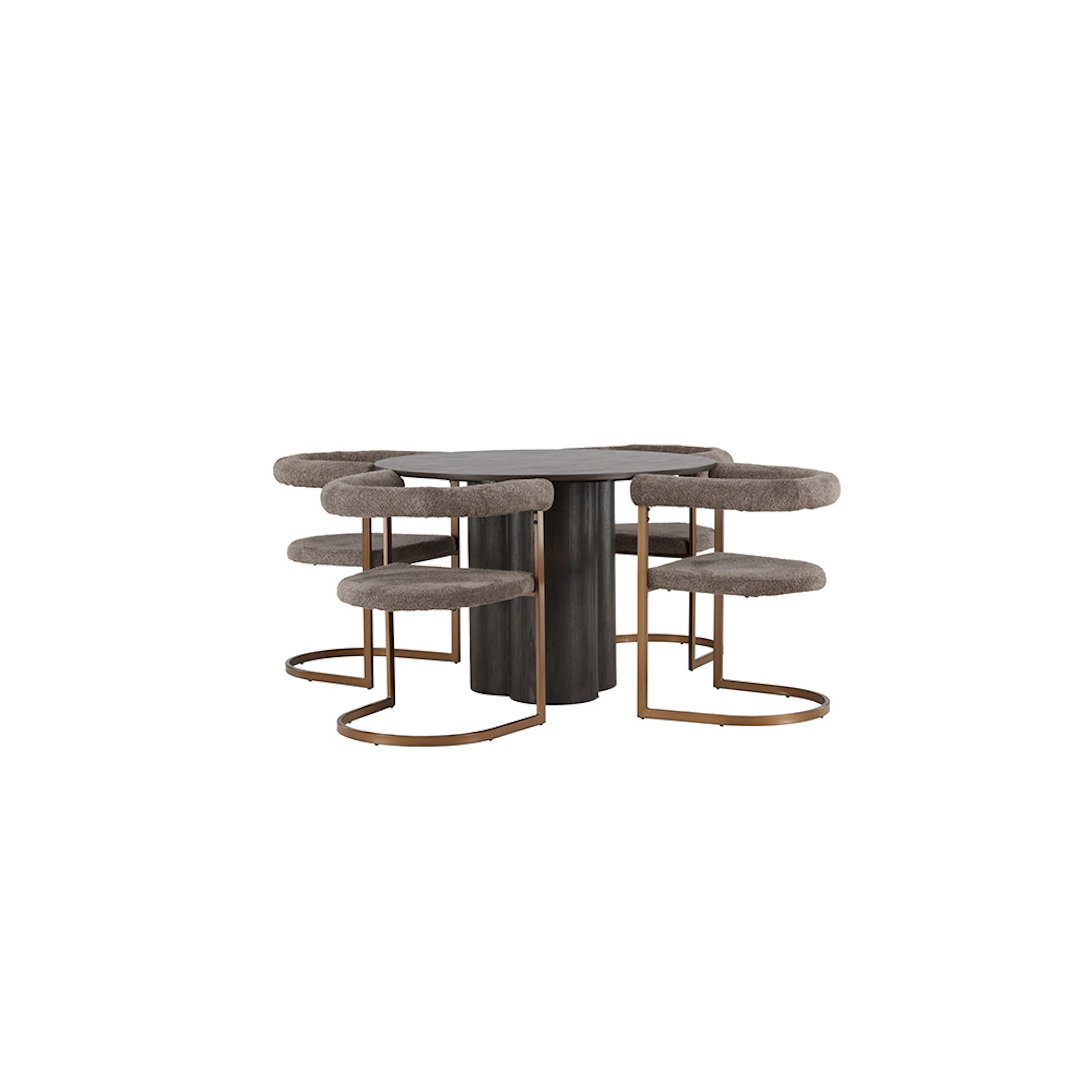 Matgrupp Venture Home Olivia Ø110 cm med 4 st Morning stolar