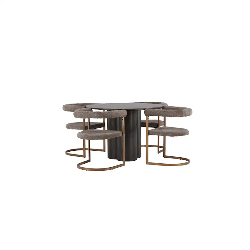 Matgrupp Venture Home Olivia Ø110 cm med 4 st Morning stolar