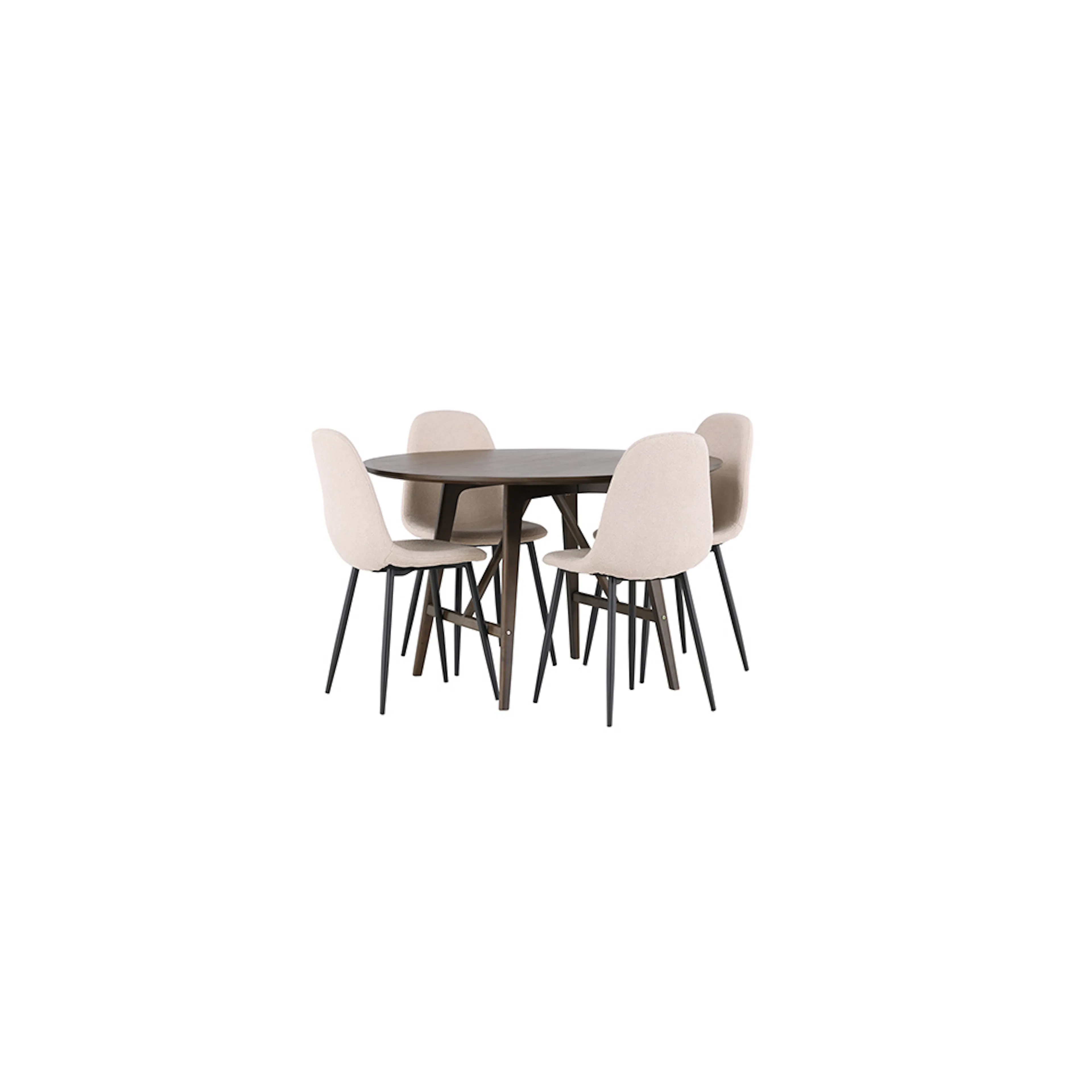 Matgrupp Venture Home Kaseidon Ø100 cm med 4 st Polar stolar