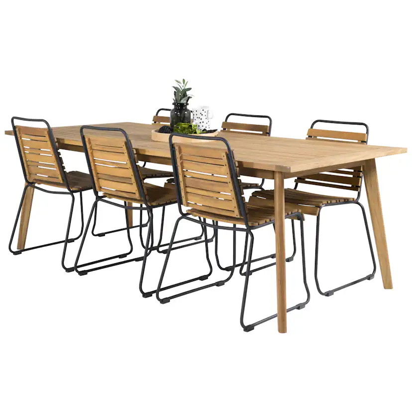Matgrupp Venture Home Caisa 220 med 6 Berfin Matstolar