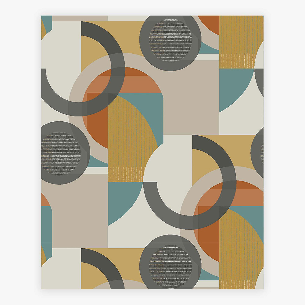 Tapet NEXT Retro Shapes Geo Orange