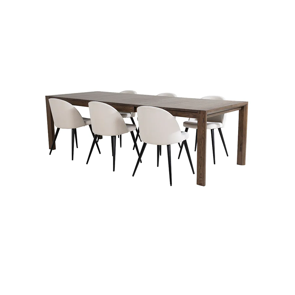 Matgrupp Venture Home Slider med 6 Velvet Stolar