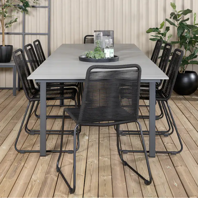 Matgrupp Venture Home Lova 224 med 8 Leon Stapelbara Matstolar