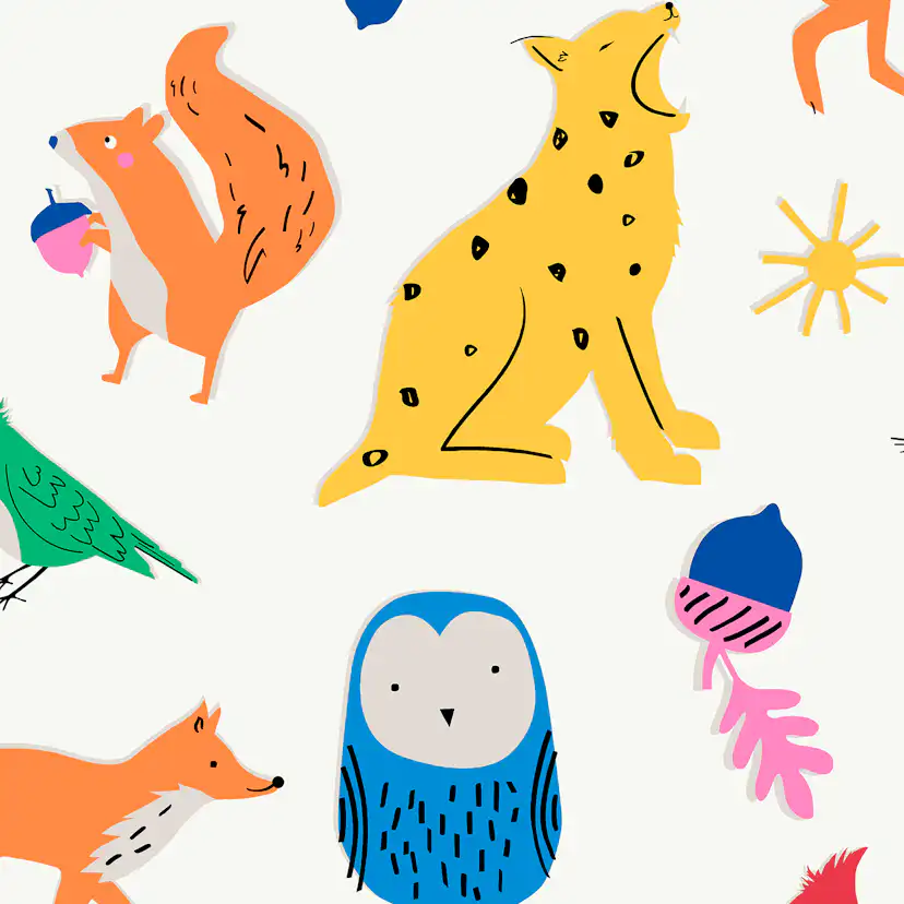 Tapet Joules Country Critters Heroes White/rainbow