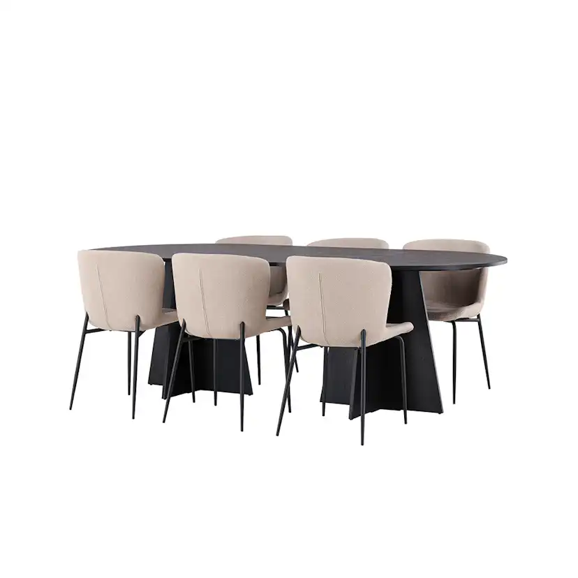 Matgrupp Venture Home Bootcut Oval med 6 Modesto Stolar