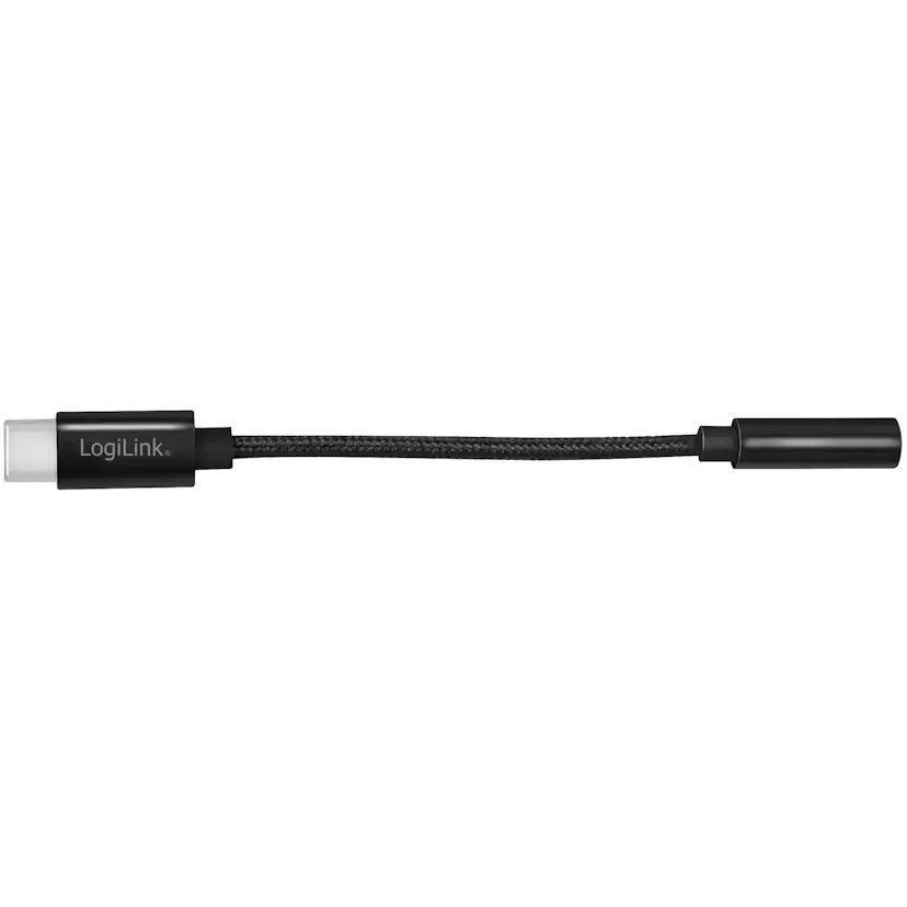 USB-C 3,5mm-ljudadapter LogiLink Med DAC 13cm Nylonkabel