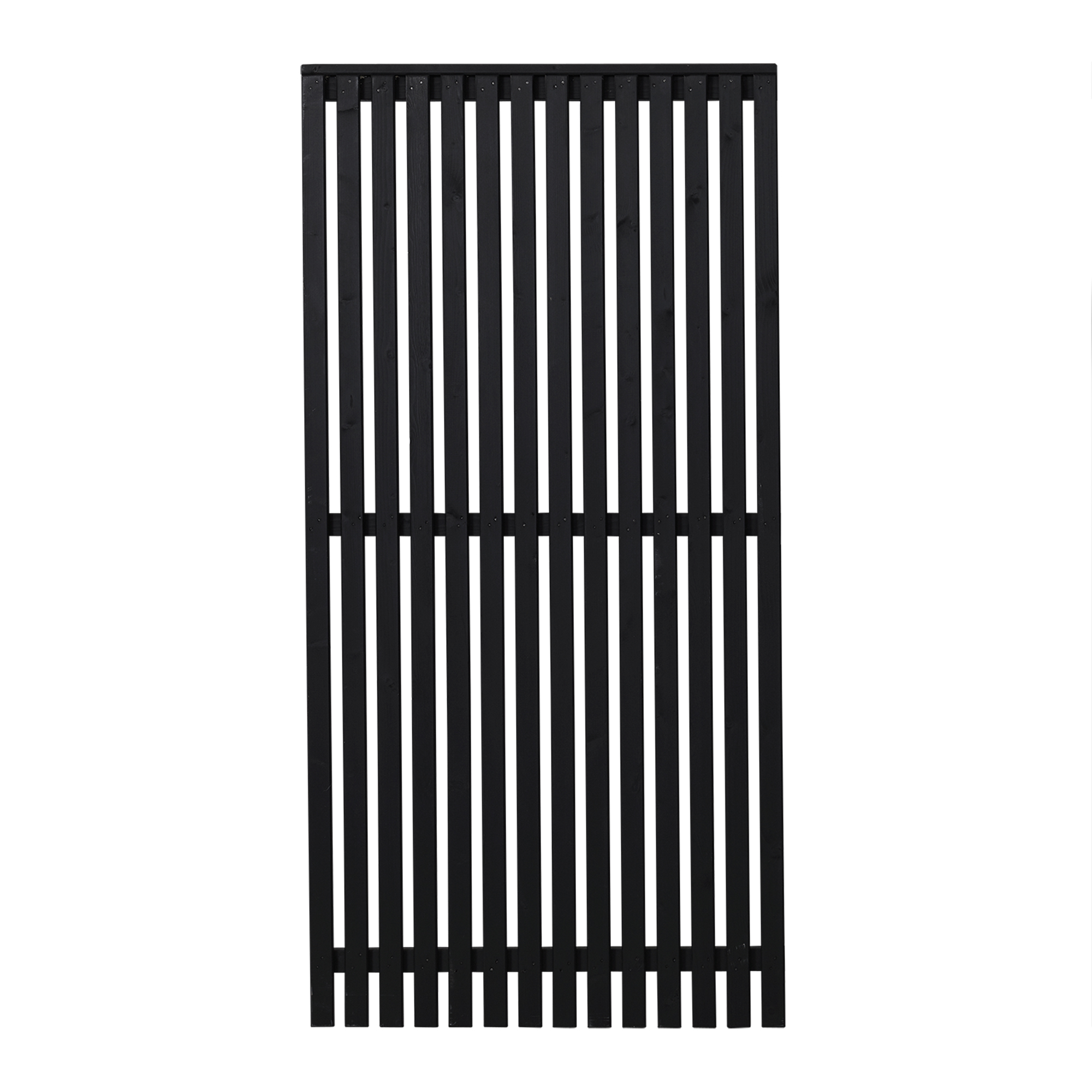 Staket PLUS Sendai Grundmålad Svart 90×180 cm