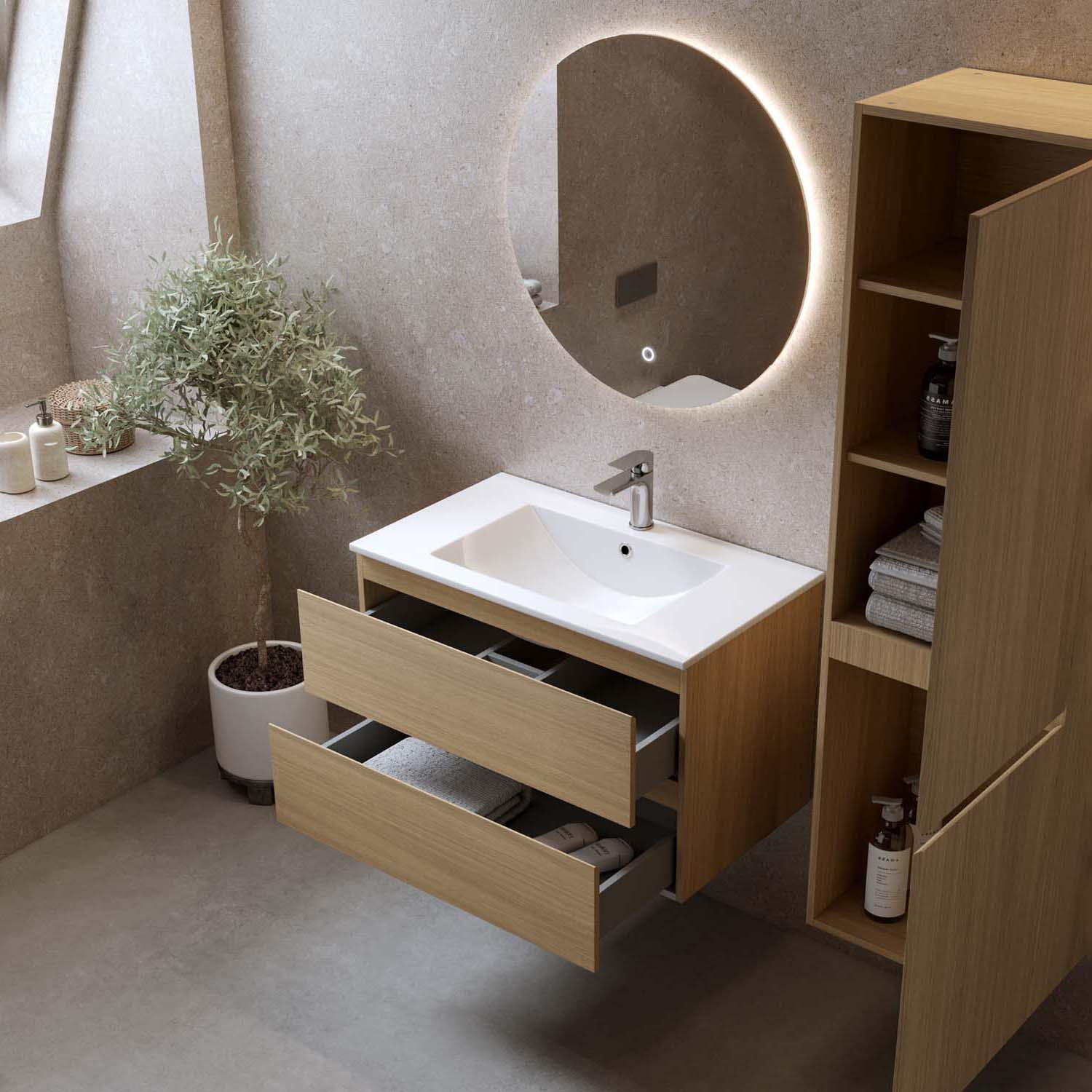 Tvättställsskåp Bathlife Eufori Ljus Ek