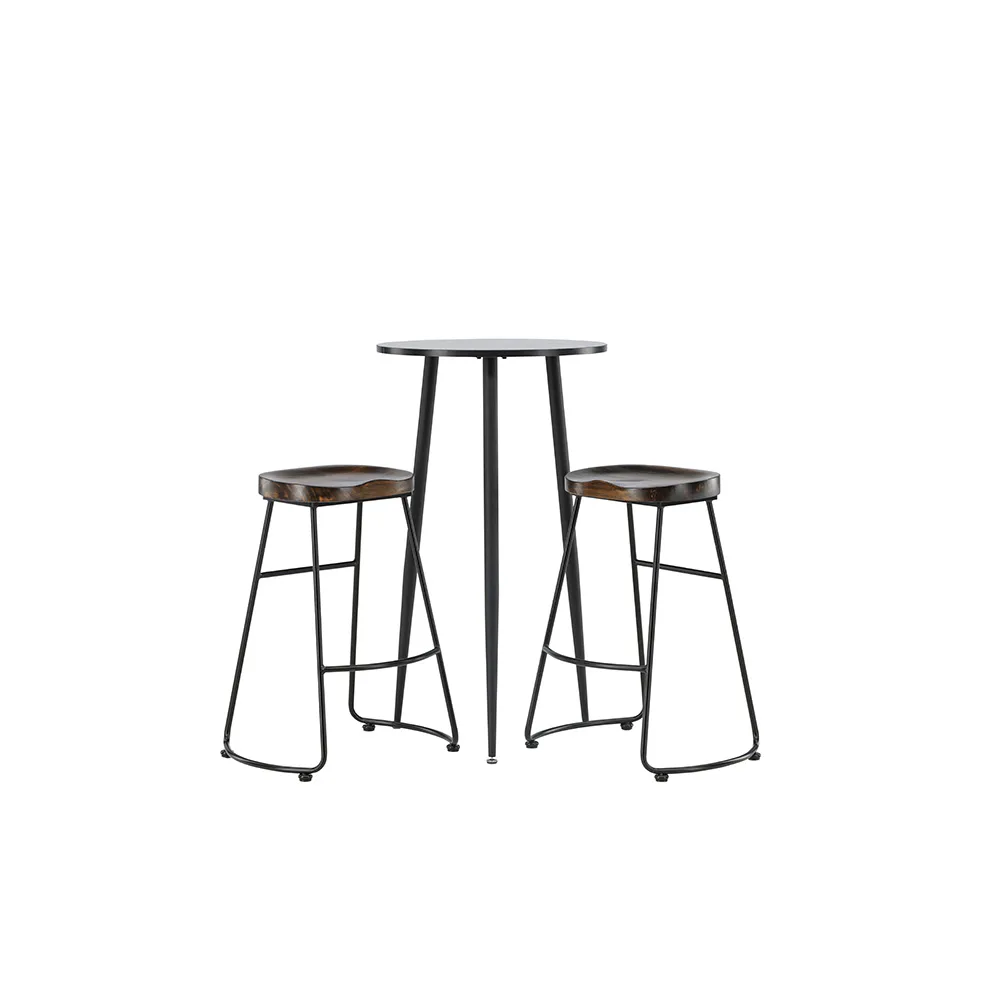 Matgrupp Venture Home Plaza Ø60 cm med 2 st Ozark stolar