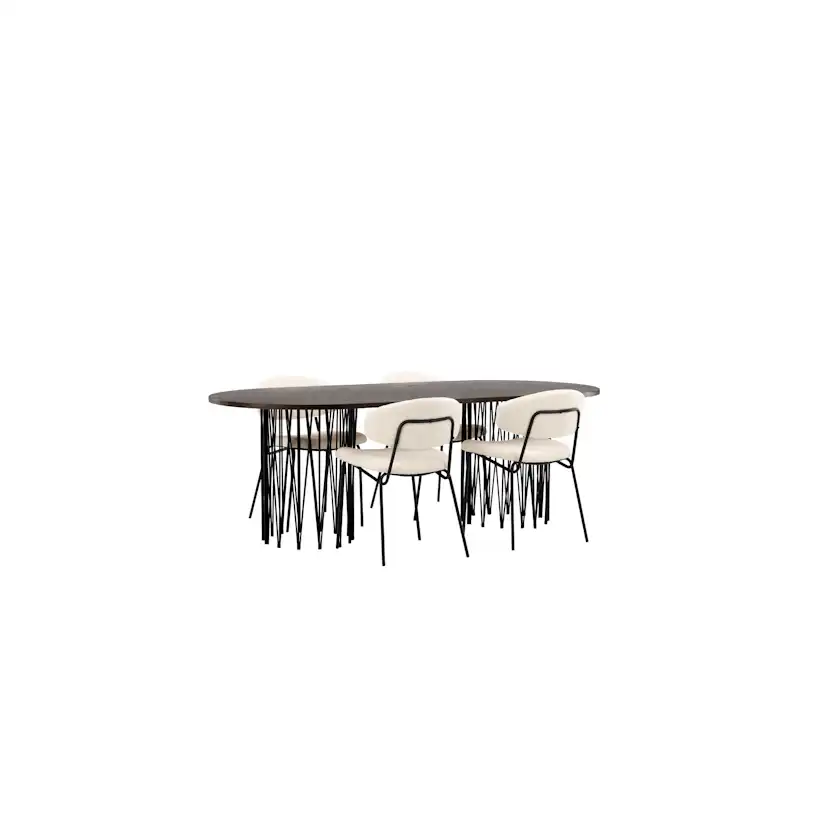 Matgrupp furniture/fashion Stone med 4 Chico Stolar