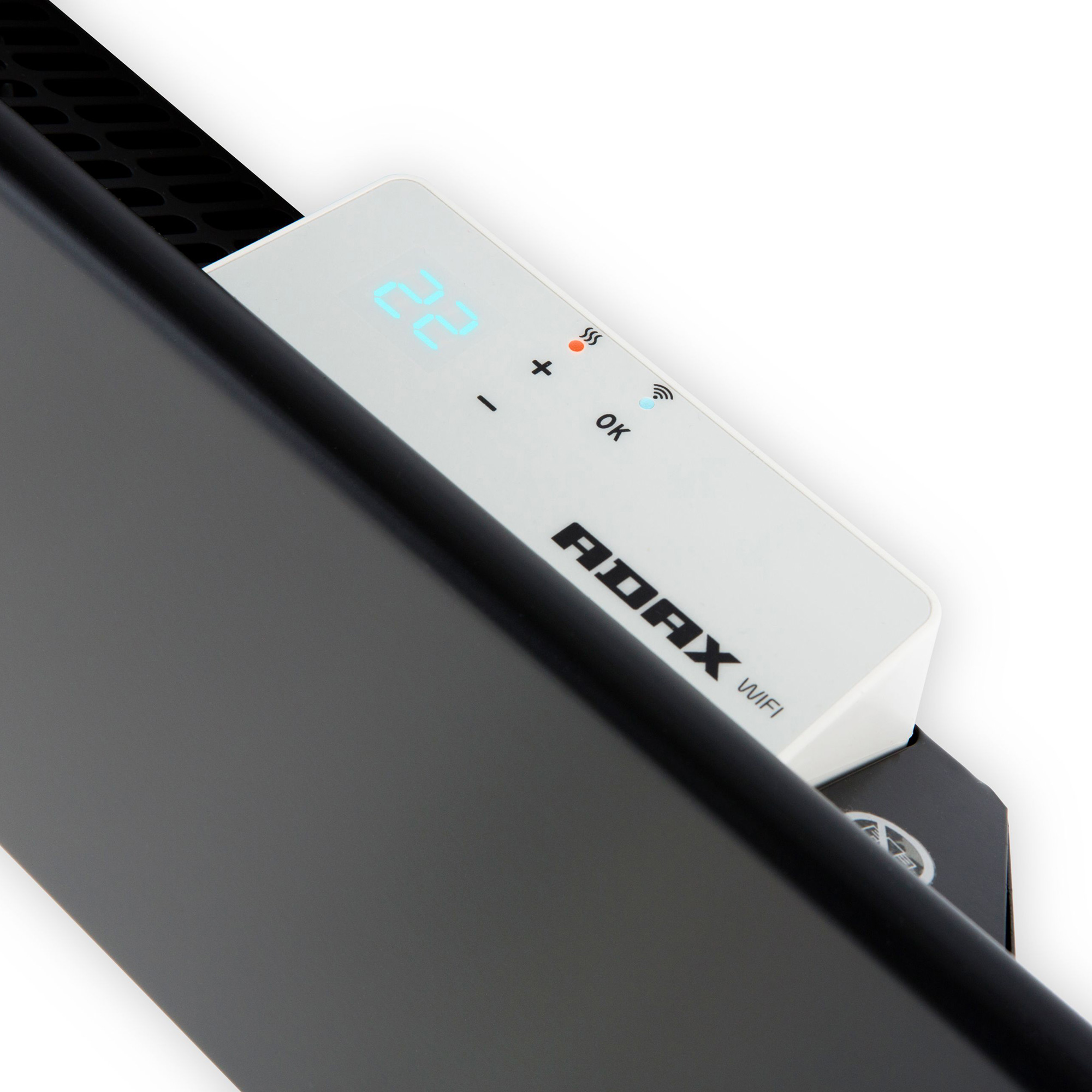 Elelement Adax Neo L KWT WiFi Svart Höjd 210mm Djup 87mm 230V Stickkontakt Effekt: 1000 W