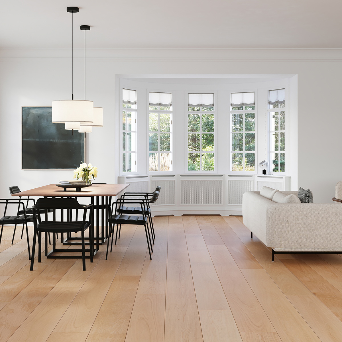Parkettgolv Moland Windsor Plank Ek Classic Hårdvaxolja Vit