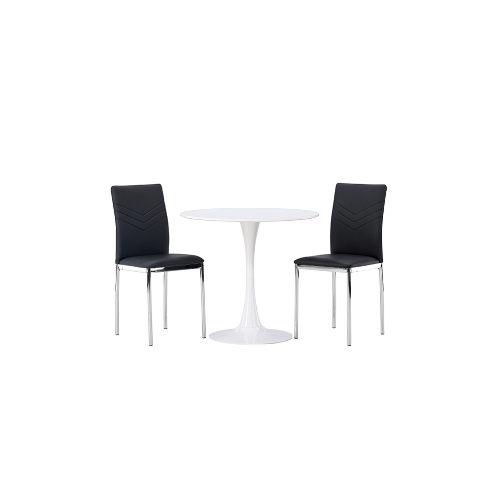 Matgrupp Venture Home Hamden Ø80 cm med 2 st Lily stolar