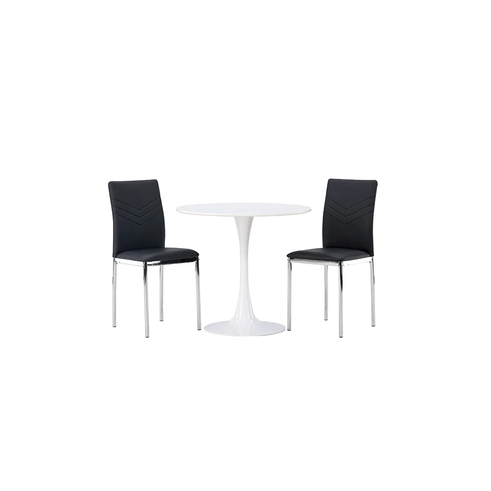 Matgrupp Venture Home Hamden Ø80 cm med 2 st Lily stolar