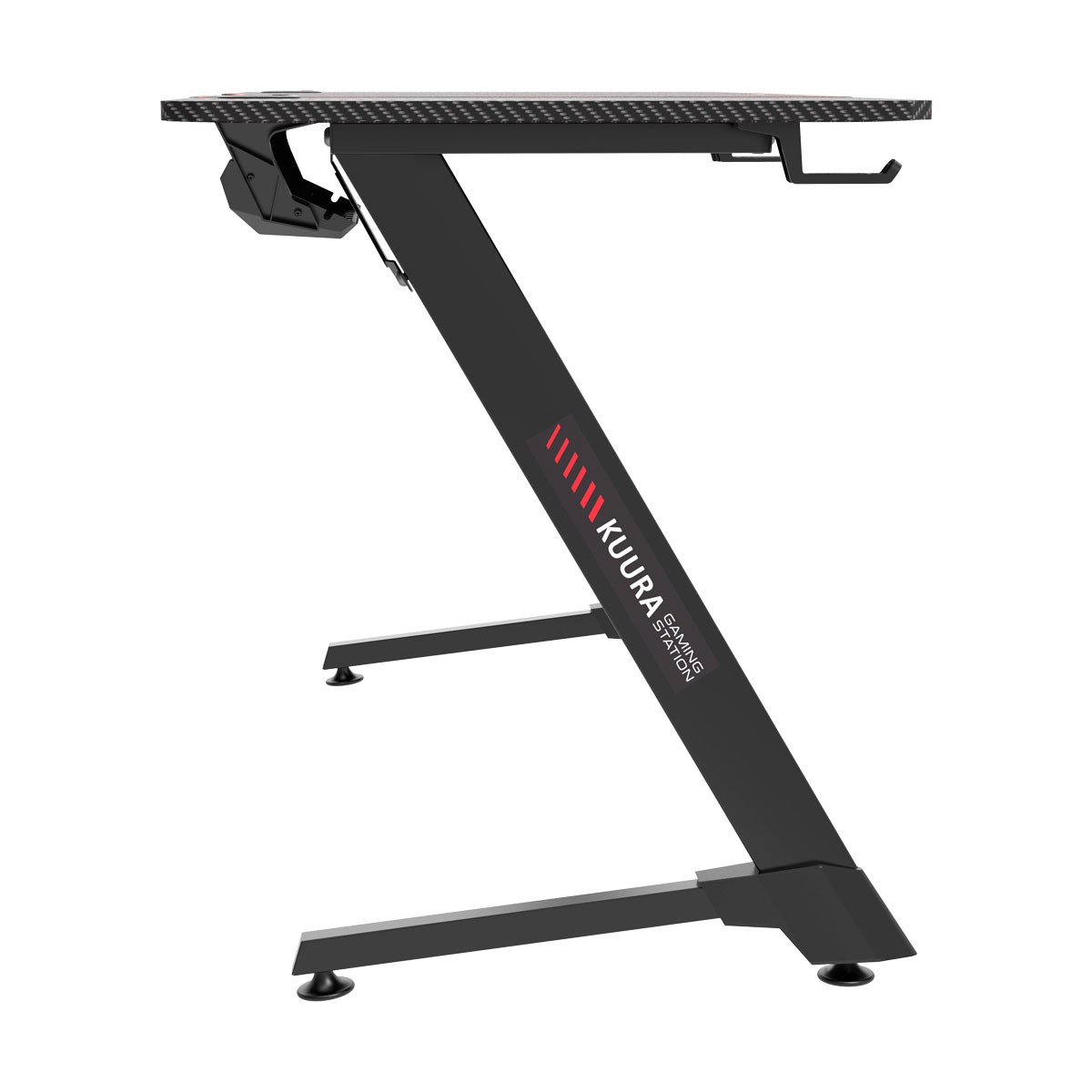 Gamingbord Kuura Pro 140x60 cm Svart med Integrerad Musmatta