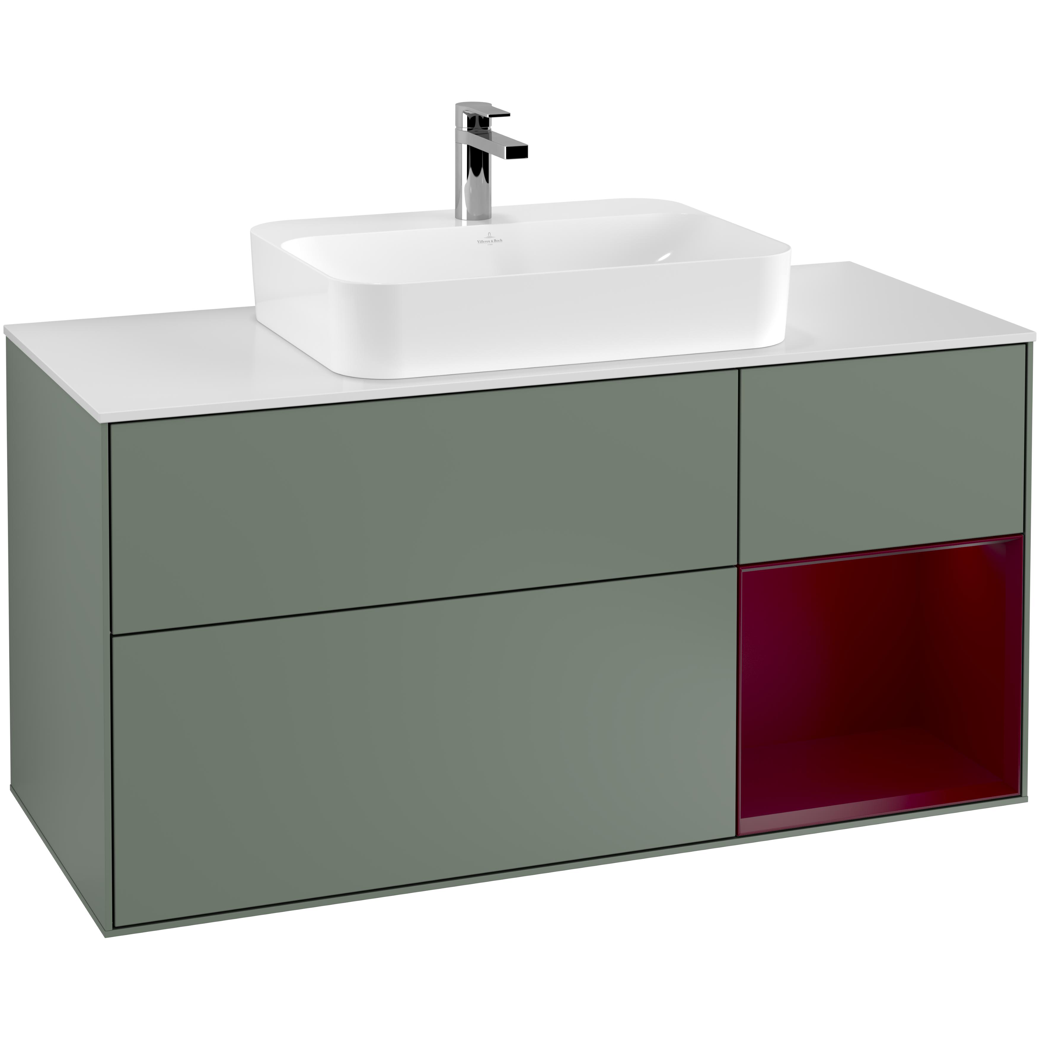 Tvättställsskåp Villeroy & Boch Finion med 3 Lådor Hylla och Bänkskiva för Ytmonterat Tvättställ