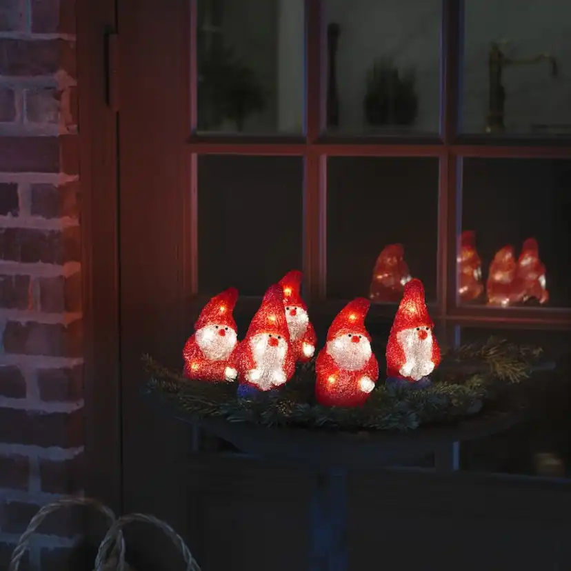 Dekorationsfigur Gnosjö Konstsmide Tomtar Akryl 5st