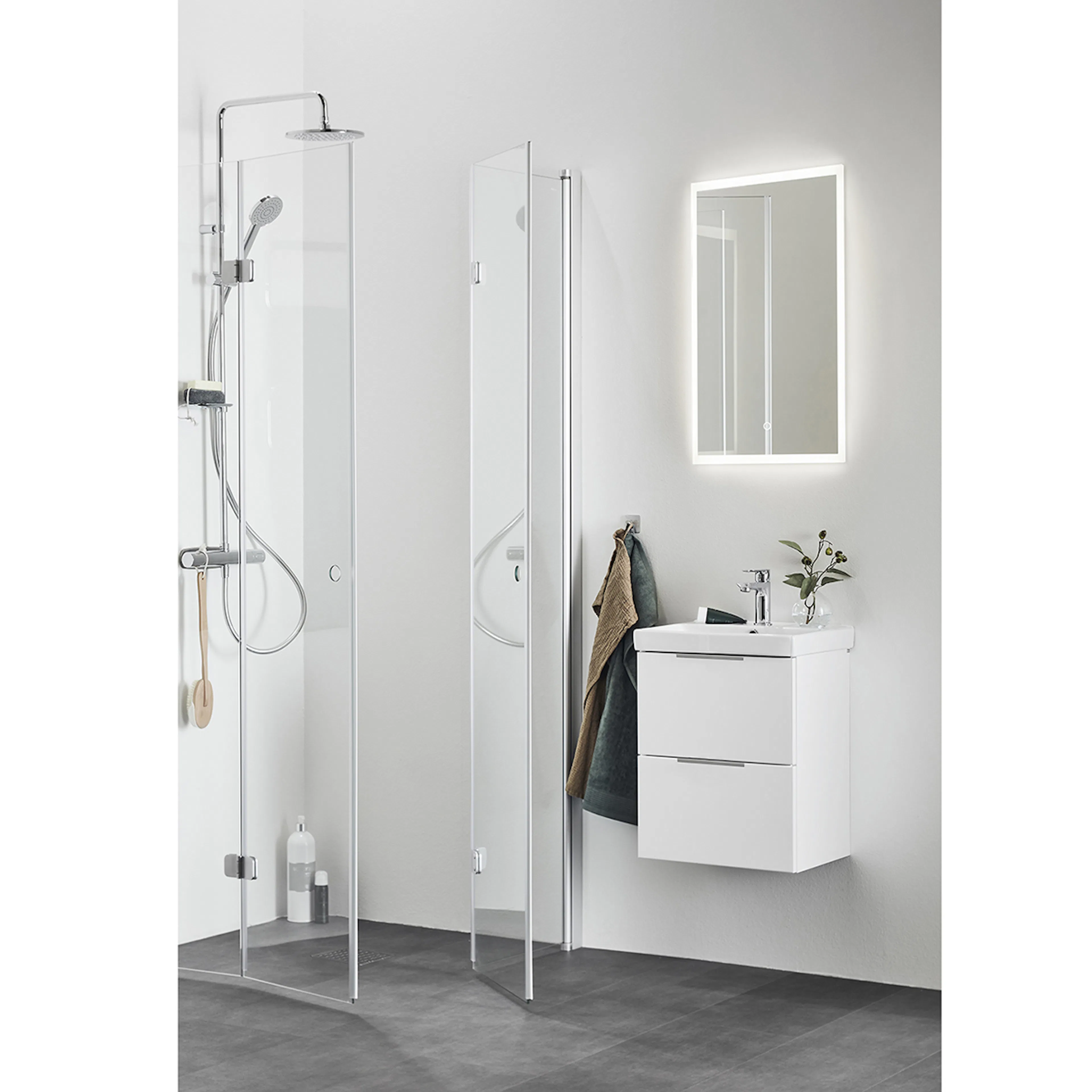 Möbelpaket Hafa Neat med Lådor och Spegel Store Square LED