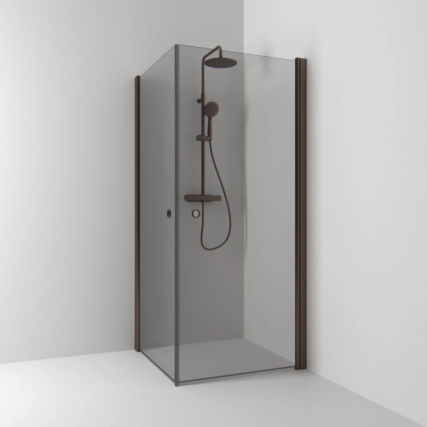 Hörn Rak Skoga HG Mo/Rö 90x90 900x900 mm, Rökglas
