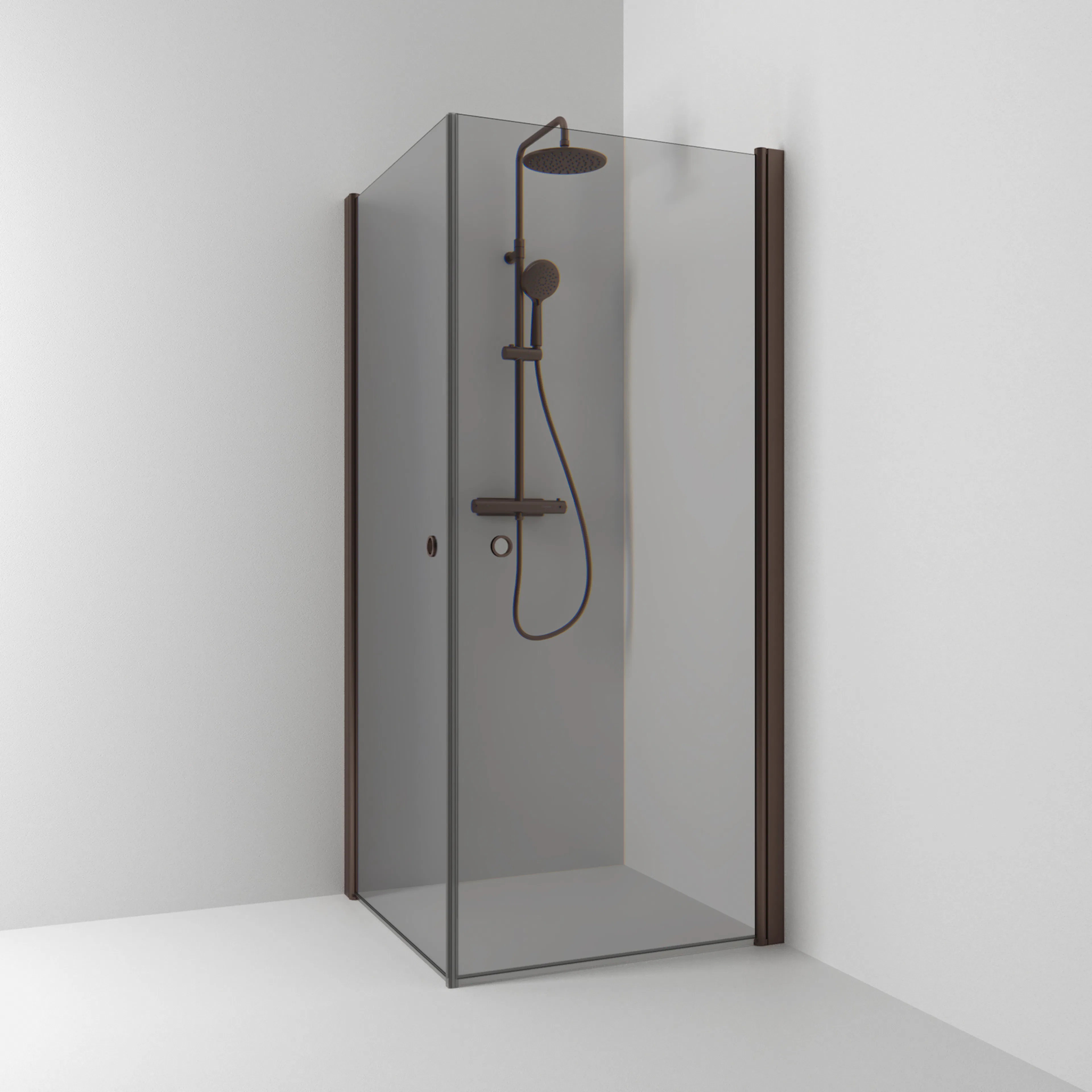 Hörn Rak Skoga HG Mo/Rö 90x90 900x900 mm, Rökglas