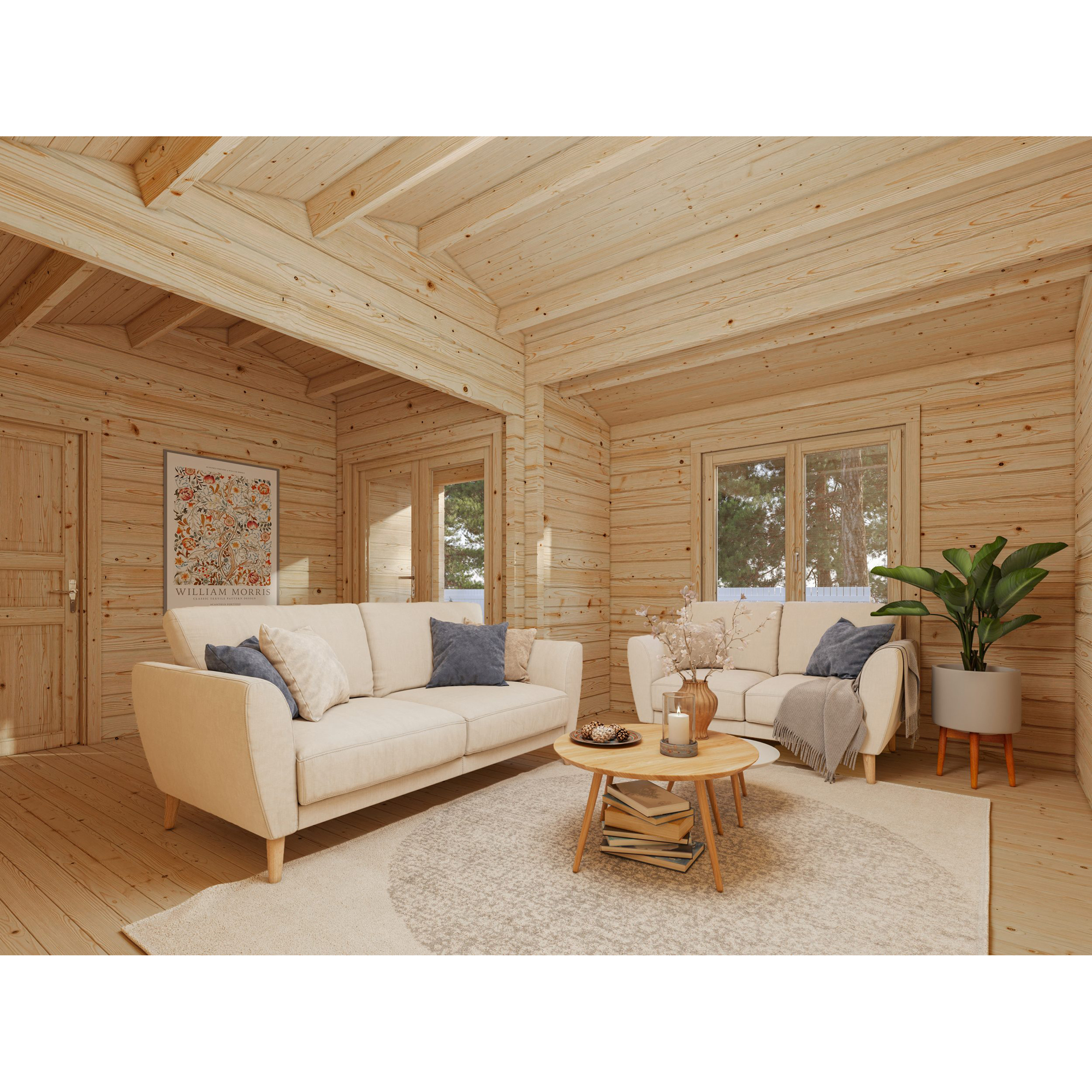 Fritidshus Palmako Anna 30,8 m² Komplett Stuga med Sadeltak