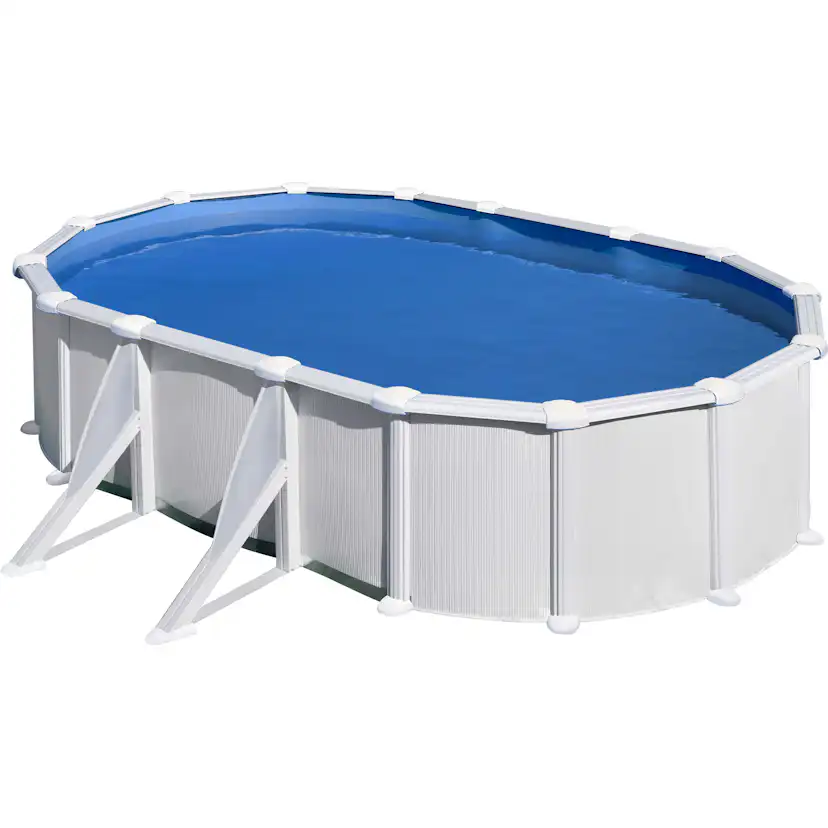 Basic Pool Oval 730 x 375 x 132 cm, Vit Mått: 730 x 375 cm, Djup: 132 cm, Färg: Vit