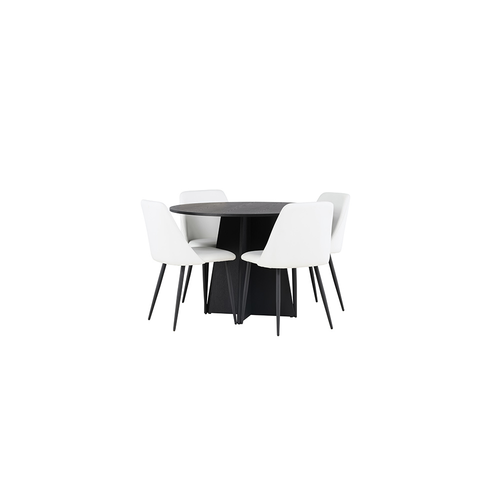 Matgrupp Venture Home Bootcut Ø110 cm med 4 st Night stolar