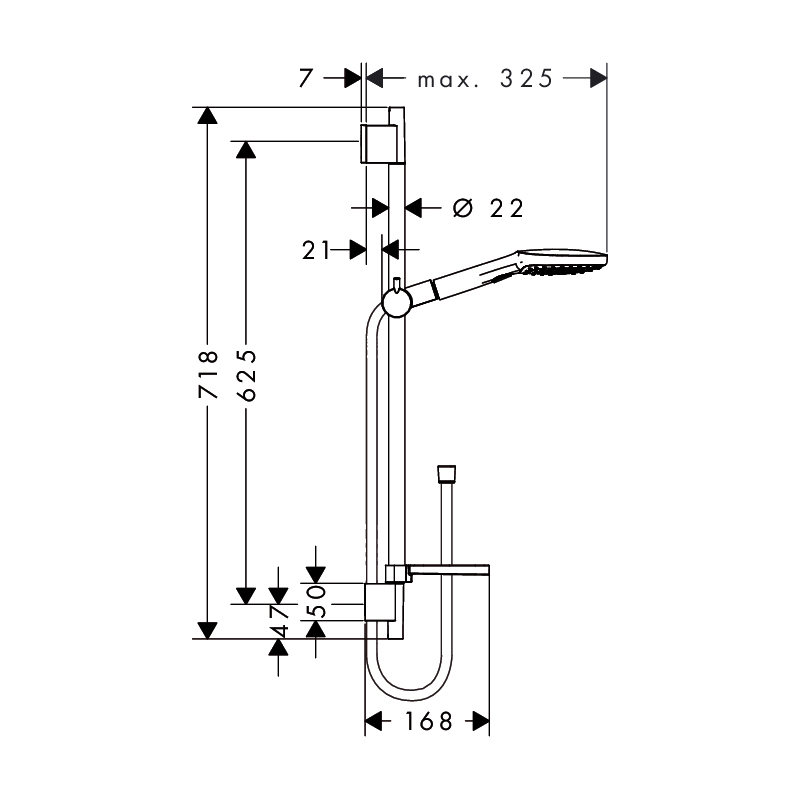 Duschset Hansgrohe Raindance Select E 120 Vit/Krom