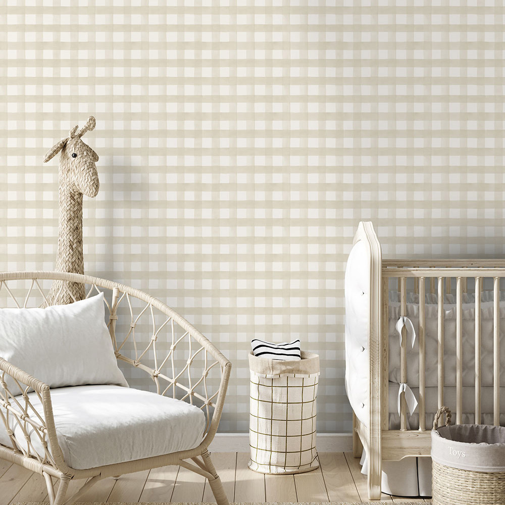 Tapet Holden Dream Catcher Watercolour Gingham Beige 13290