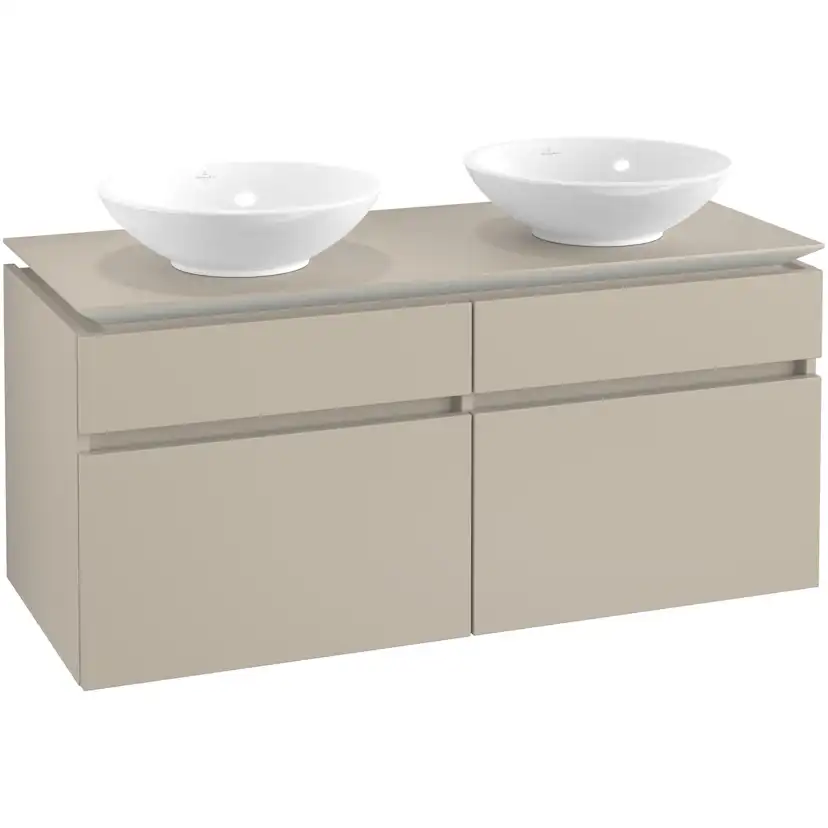Tvättställsskåp Villeroy & Boch Legato 1200 med 4 Lådor för Två Ytmonterade Tvättställ
