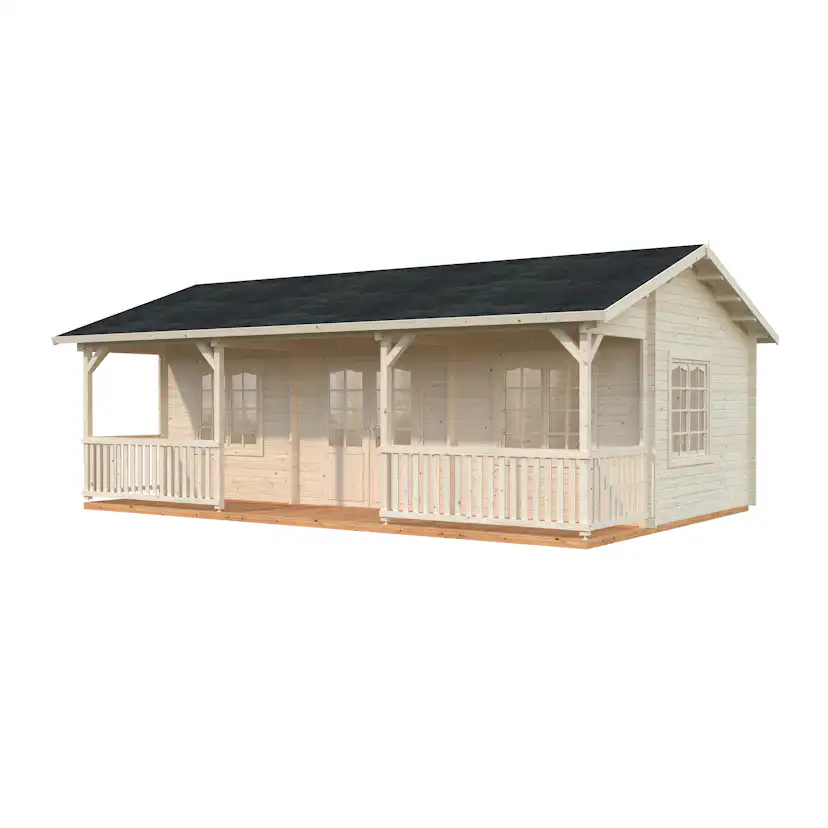 Fritidshus Palmako Sandra 38,6 m² Komplett Stuga med Altan & Sadeltak