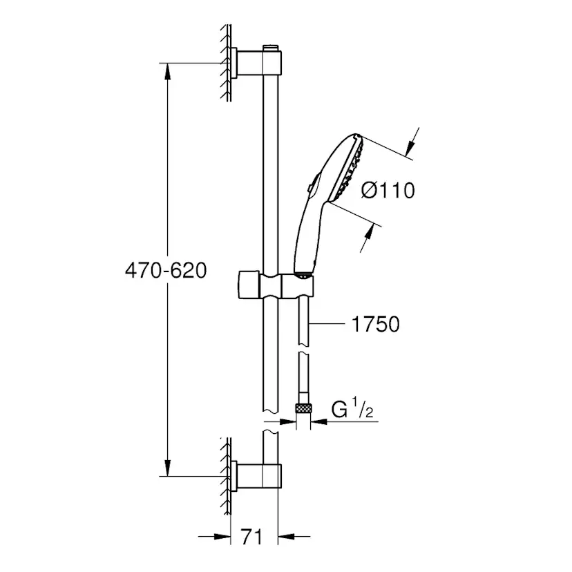Takduschset Grohe Vitalio Start System 250 160 cc