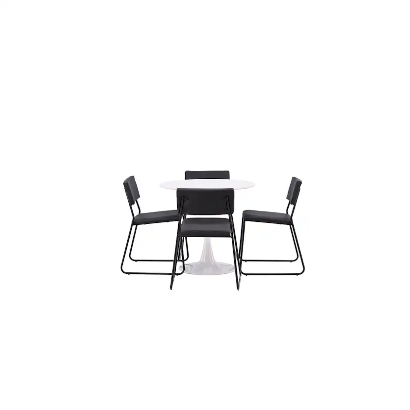 Matgrupp Venture Home Hamden Ø80 cm med 4 Kenth stolar