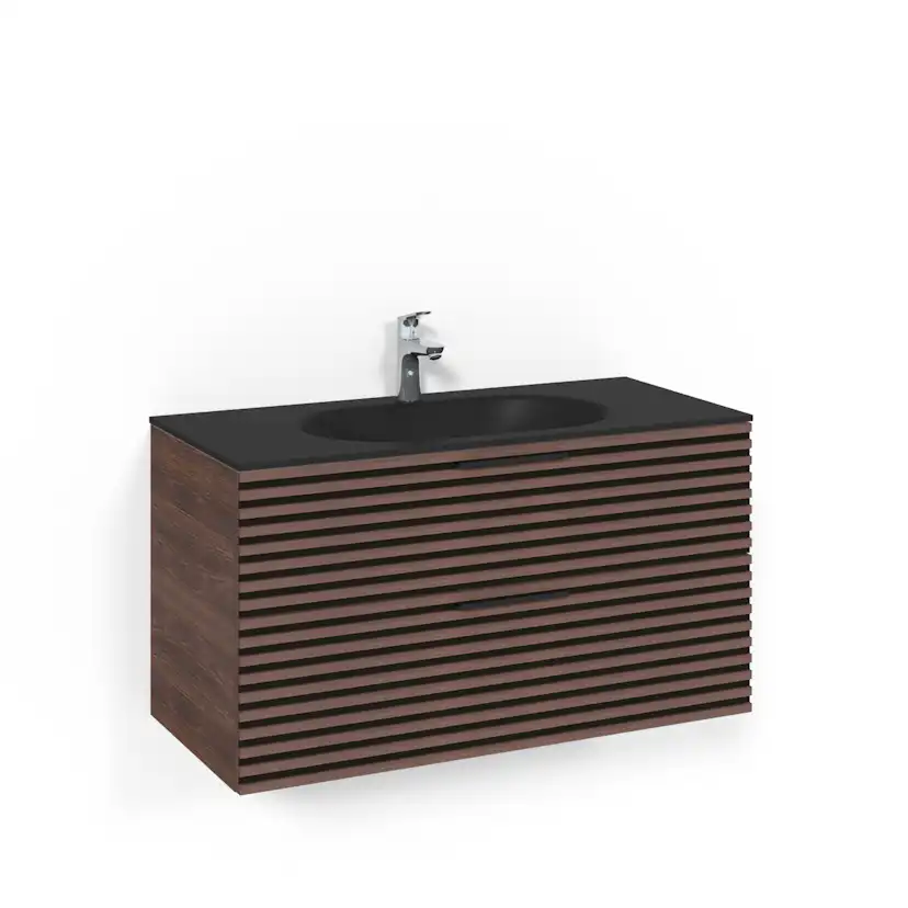 Tvättställsskåp Macro Design Crown Stripe Med Glastvättställ