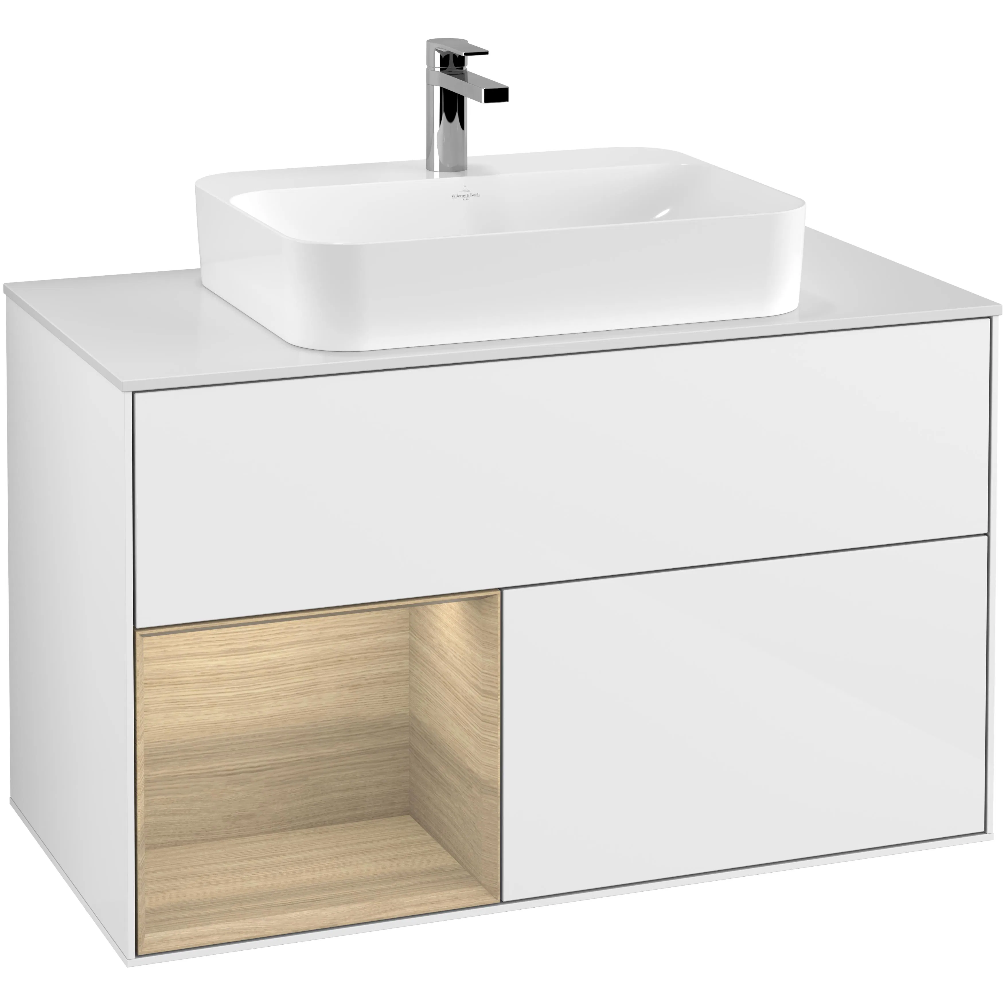 Tvättställsskåp Villeroy & Boch Finion med 2 Lådor Hylla och Bänkskiva för Ytmonterat Tvättställ