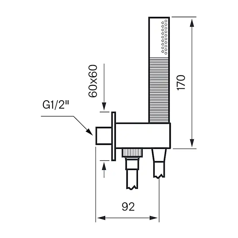 Duschset Tapwell Box 300/300 Square för Inbyggnad Krom