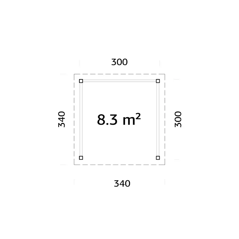 Paviljong Palmako Lenna 8,3 m2 Set 301