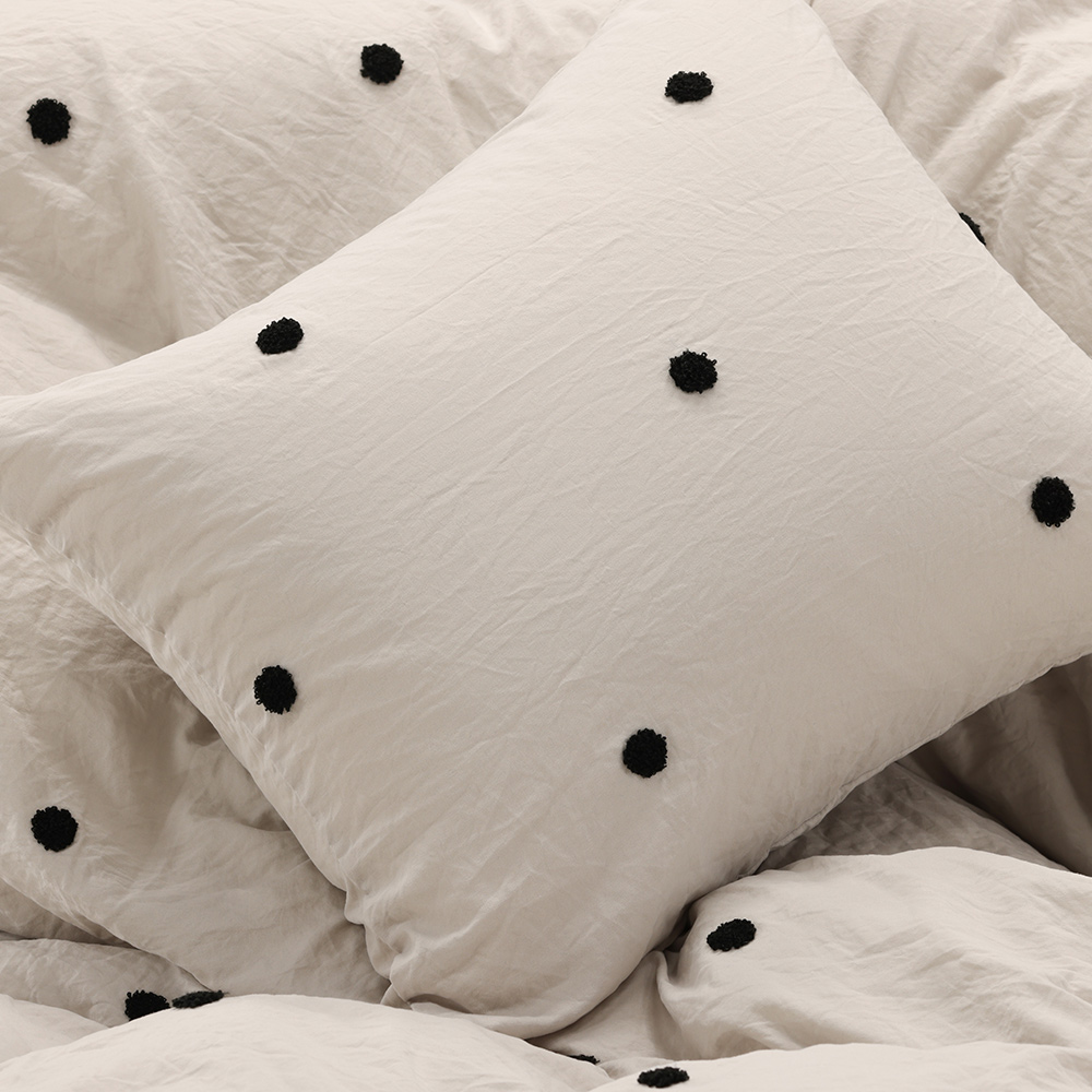 Loke Bedset Microfiber/tufted emd - Light Grey / Grå/Svart