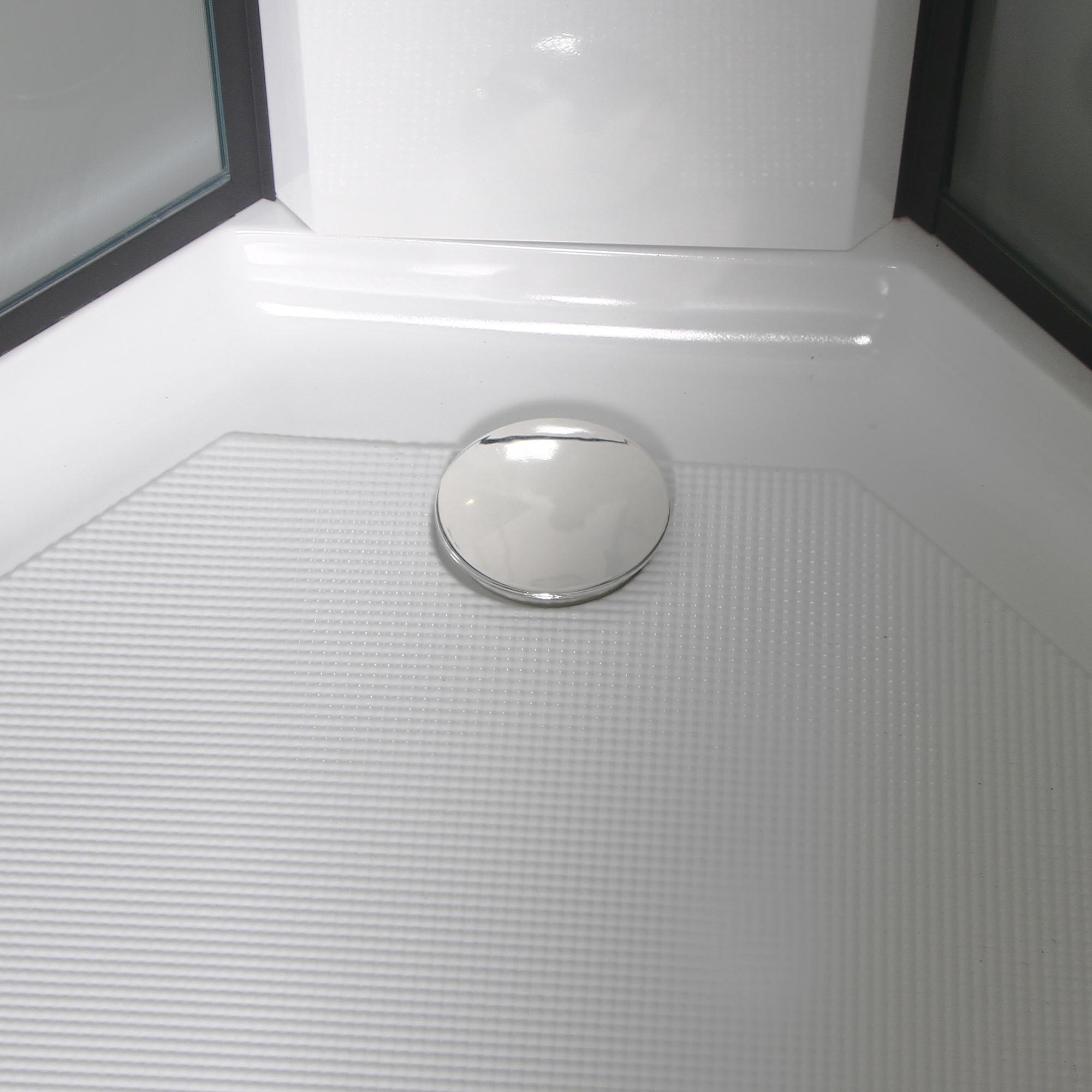 Duschkabin Bathlife Betrakta 80x80 Svart/Vit