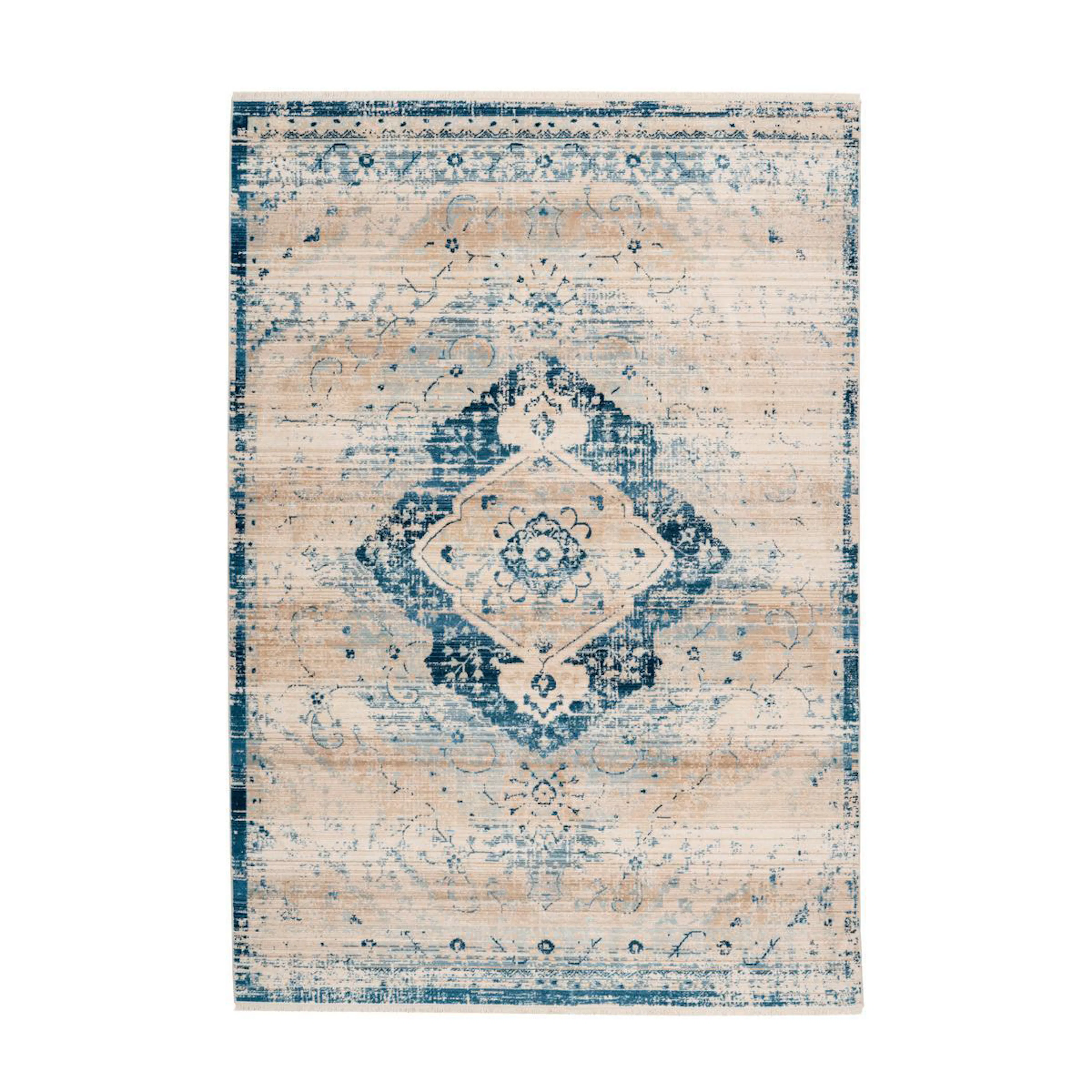 Stamac Matta llt Creme/Blå 160x230 cm 160x230 cm, Creme/Blå
