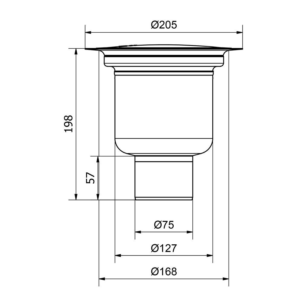 Golvbrunn Purus Balder 75 R Bottenutlopp