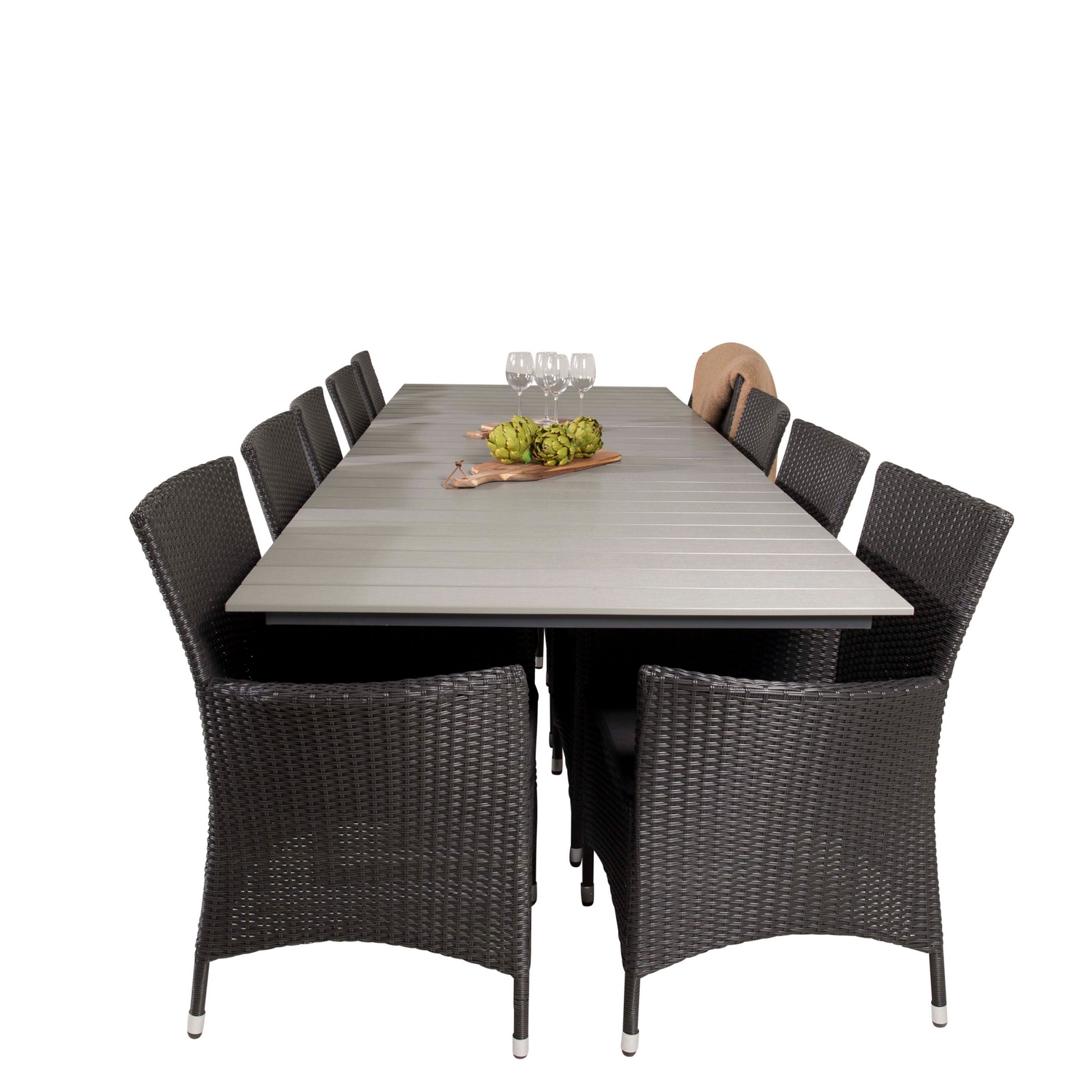 Matgrupp Venture Home Lova 224/324 med 10 Kira Karmstolar