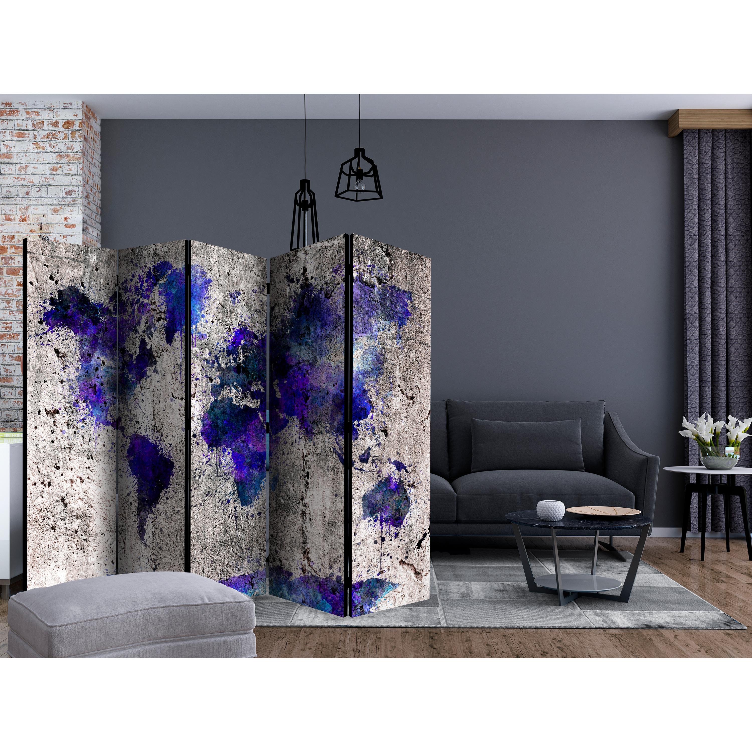 Rumsavdelare Arkiio World Map Ink Blots II 225x172 cm
