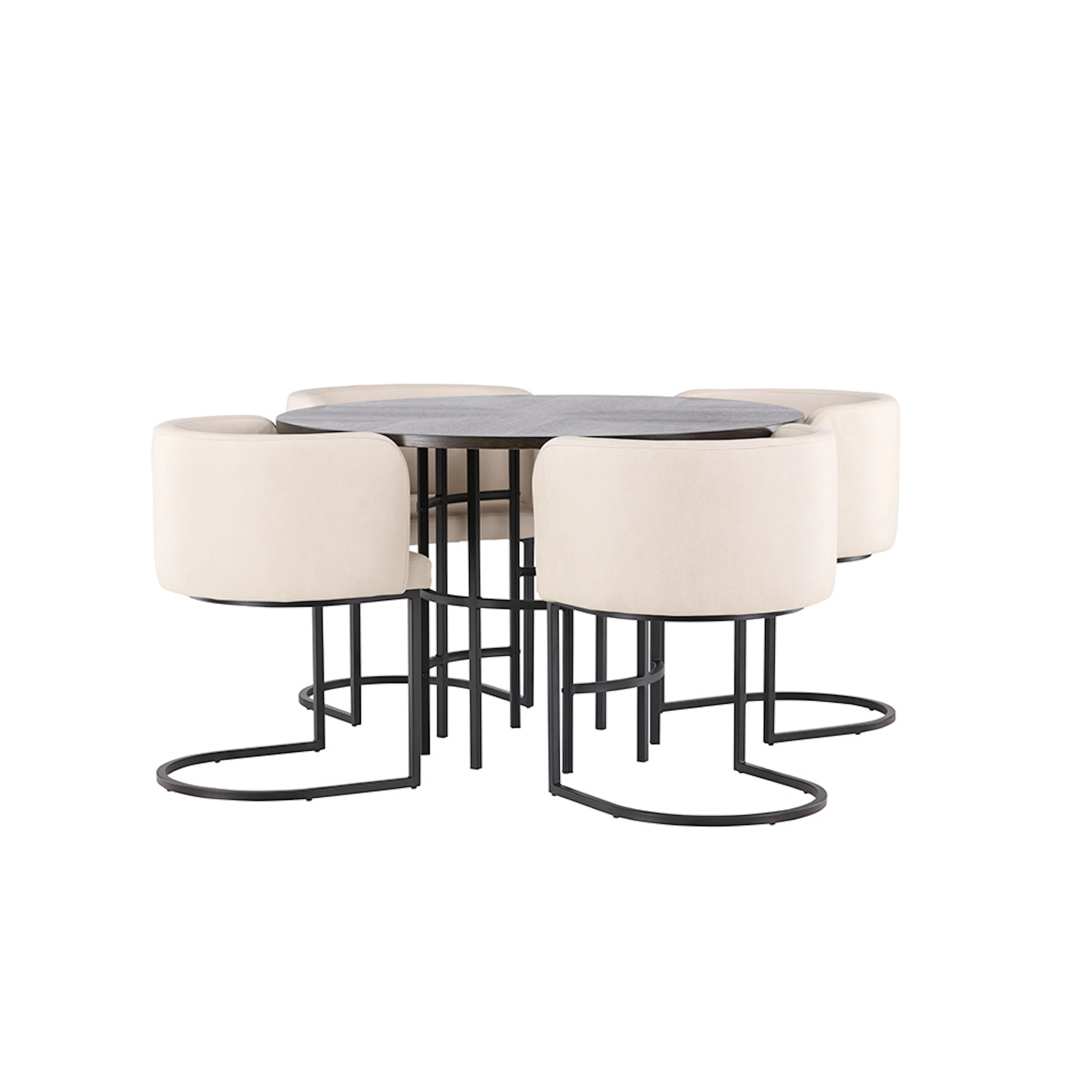 Copenhagen Dining Table - Black / Mocca Veneer +Simrishman D Mocka/Beige