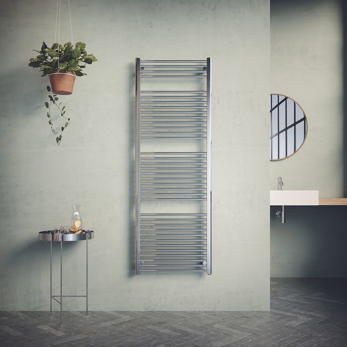 Sofiero Cv Krom, 1690x600/555mm/ 884/460w BxH: 600x1690 mm. Vatten & El. Krom