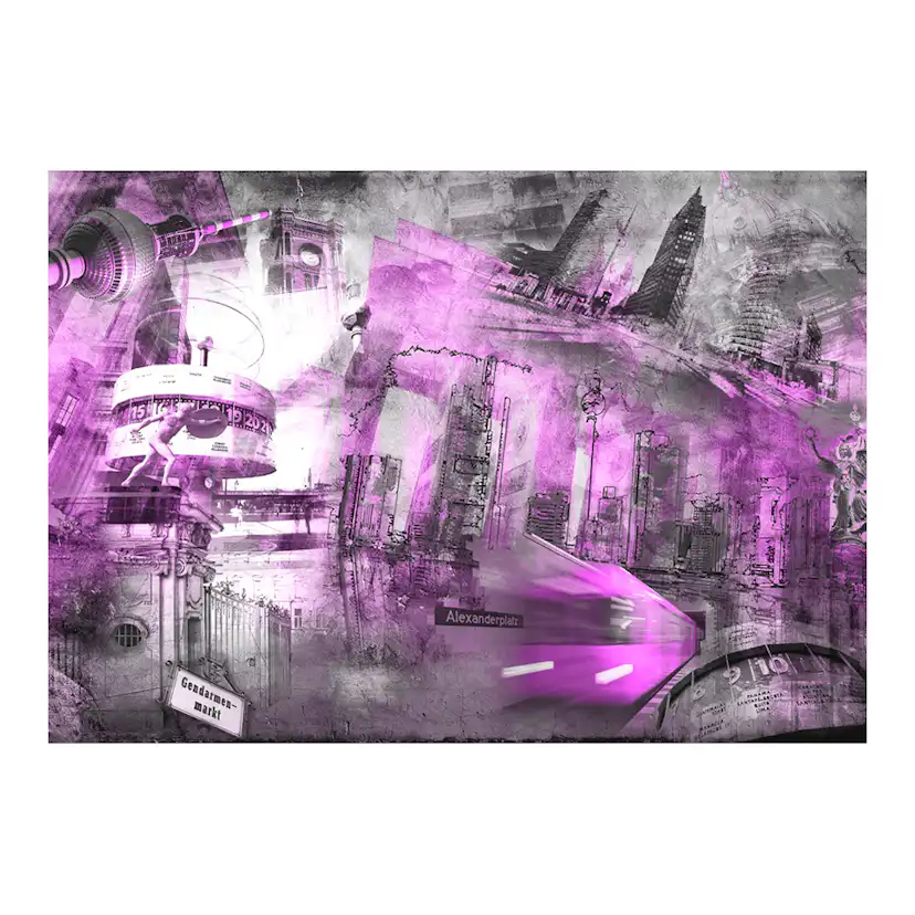 Fototapet Arkiio Berlin Kollage Violett
