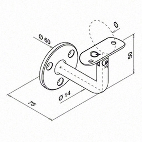 Väggfäste Herrljunga Ledstångsfabrik 0102 Ställbar för Inomhusbruk