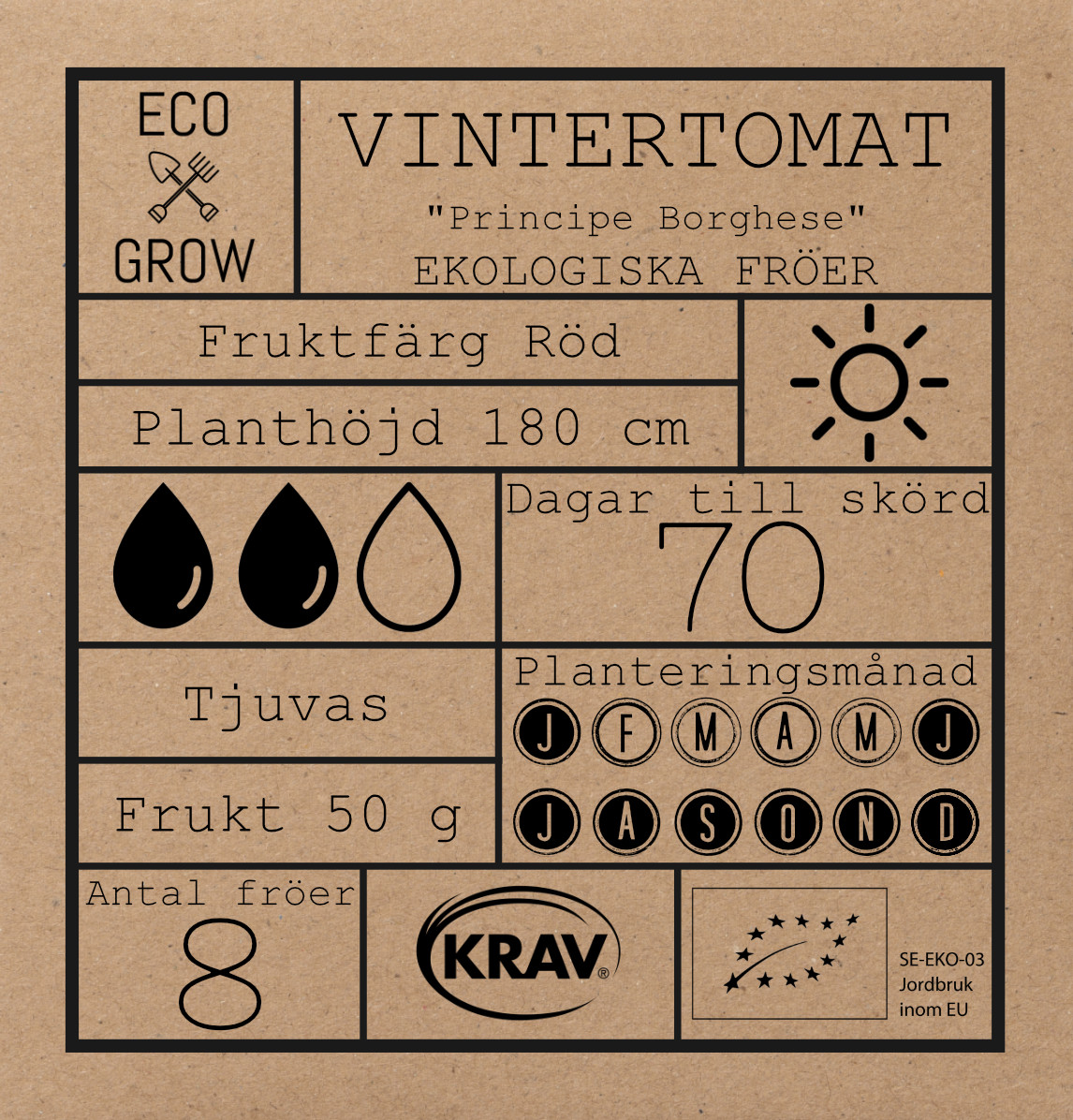 Fröpåse Eco Grow Vintertomat Principe Borghese