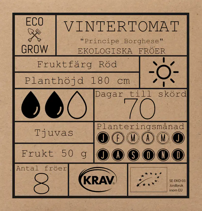 Fröpåse Eco Grow Vintertomat Principe Borghese